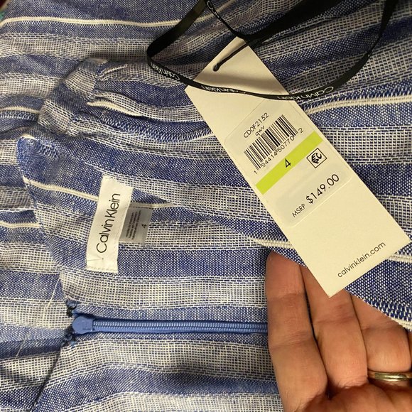 NEW $150 Calvin  Klein linen dress pant jumpsuit - Picture 2 of 4